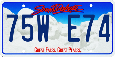 SD license plate 75WE74