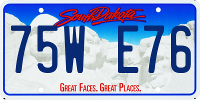 SD license plate 75WE76