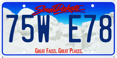SD license plate 75WE78