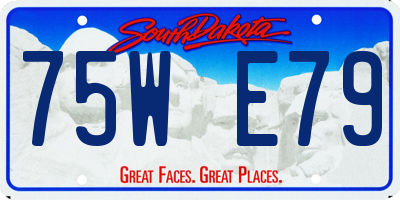 SD license plate 75WE79