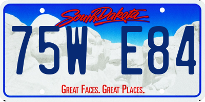 SD license plate 75WE84