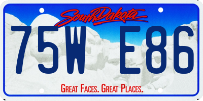 SD license plate 75WE86