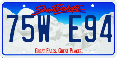 SD license plate 75WE94