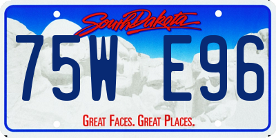 SD license plate 75WE96