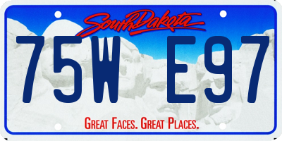SD license plate 75WE97