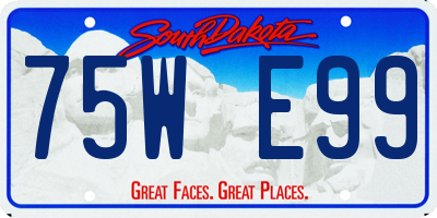 SD license plate 75WE99