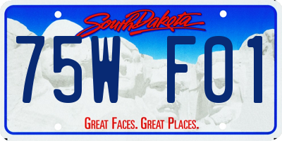 SD license plate 75WF01