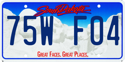 SD license plate 75WF04