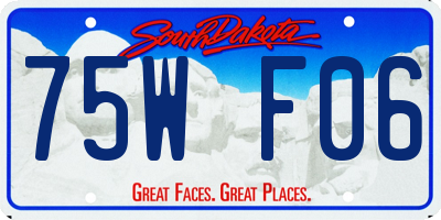 SD license plate 75WF06