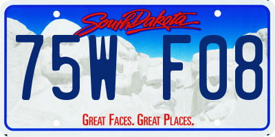 SD license plate 75WF08