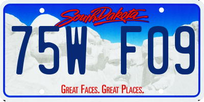 SD license plate 75WF09