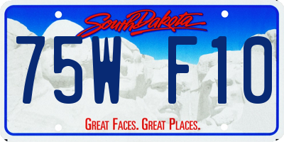 SD license plate 75WF10