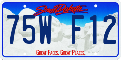 SD license plate 75WF12