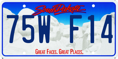SD license plate 75WF14