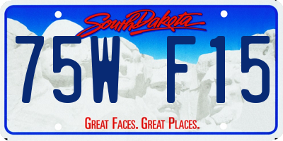 SD license plate 75WF15