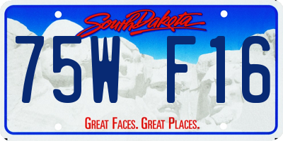 SD license plate 75WF16