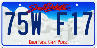 SD license plate 75WF17
