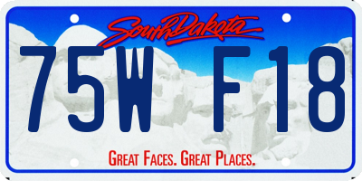 SD license plate 75WF18