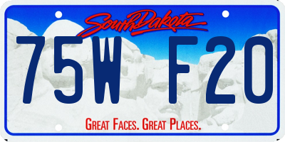 SD license plate 75WF20
