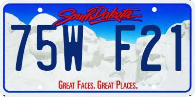 SD license plate 75WF21