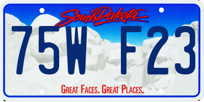 SD license plate 75WF23