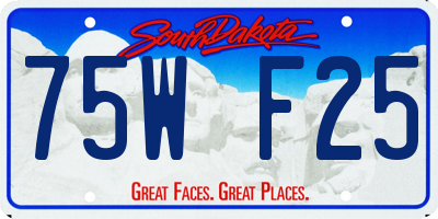 SD license plate 75WF25