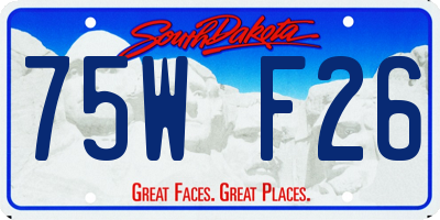 SD license plate 75WF26