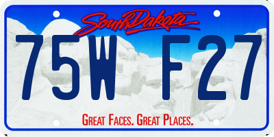 SD license plate 75WF27
