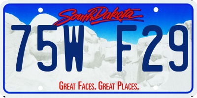 SD license plate 75WF29