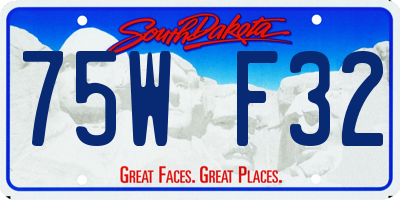 SD license plate 75WF32