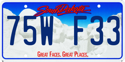 SD license plate 75WF33