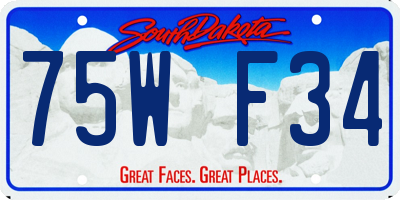 SD license plate 75WF34