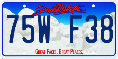 SD license plate 75WF38