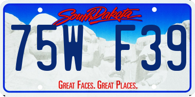 SD license plate 75WF39
