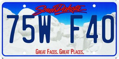 SD license plate 75WF40