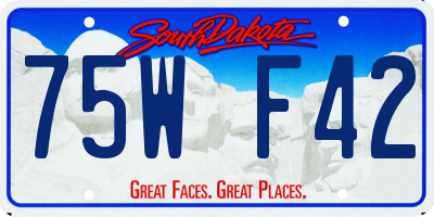 SD license plate 75WF42