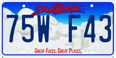 SD license plate 75WF43
