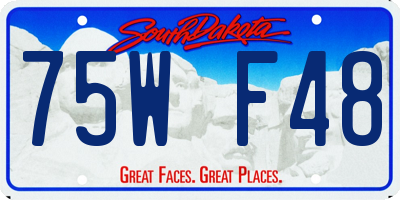 SD license plate 75WF48