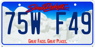 SD license plate 75WF49