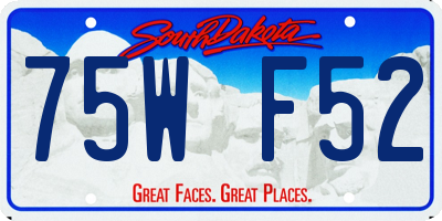 SD license plate 75WF52