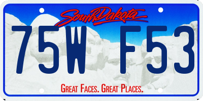 SD license plate 75WF53