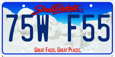 SD license plate 75WF55