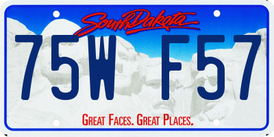 SD license plate 75WF57