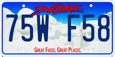 SD license plate 75WF58