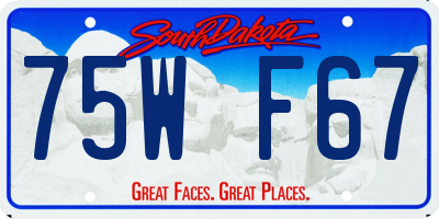SD license plate 75WF67