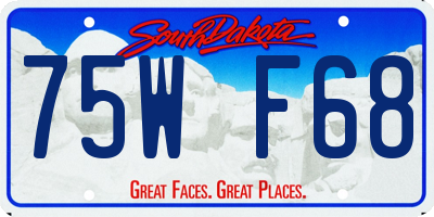 SD license plate 75WF68