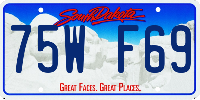 SD license plate 75WF69