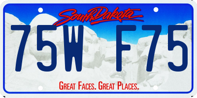 SD license plate 75WF75