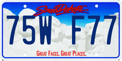 SD license plate 75WF77