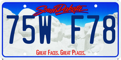 SD license plate 75WF78